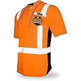KwikSafety - Premium Short Sleeve Safety Shirts [Deluxe Collars] Class 2 Hi Vis Shirts for Men ANSI OSHA High Vis Shirts