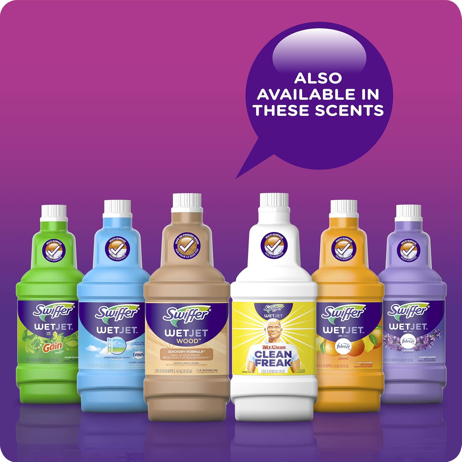 Swiffer WetJet Multi-Purpose Floor Cleaner Solution with Febreze Refill, Lavender Scent, 2 Pack of 42.2 fl oz Each: Health & Personal Care
