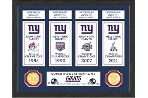 Highland Mint New York Giants 12'' x 15'' Super Bowl Banner Collection Photo Mint