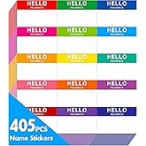 15 Colors 405 PCs Name Tag Sticker in for Themed Party School Office Home (3"x2" Each)