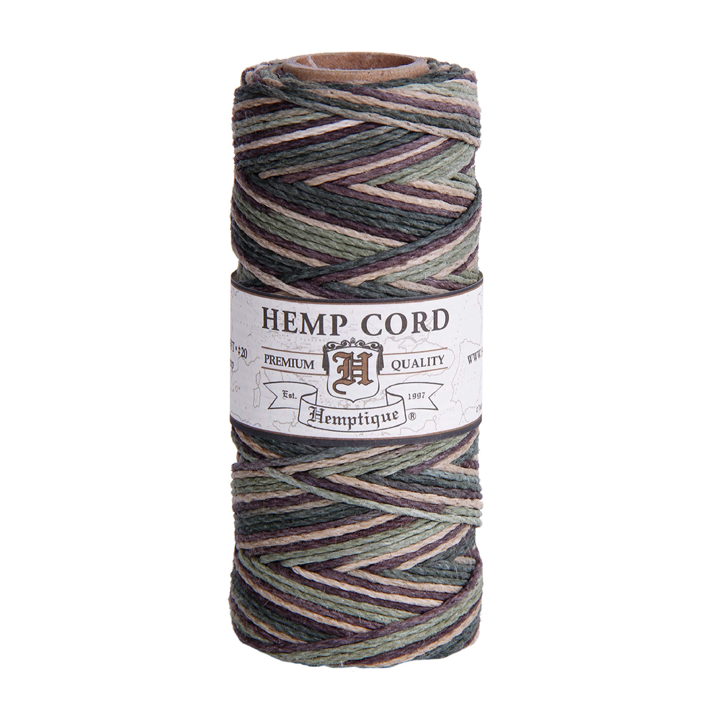 Hemptique Hemp Variegated Cord Spool 20lb 205'-Camo, Other, Multicoloured, 5.8100000000000005 x 5.8100000000000005 x 11.52 cm, 499899