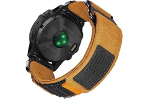 HEMSUT H Soft Suede Leather Watch Band, 26mm Military Strap Compatible with Garmin Instinct 3 50mm/Fenix 8 51mm/7X/7X Pro/6X/6X Pro/5X/5X Plus, Tactix 7 Pro/ Delta, Quatix 6X/5X, Descent MK1/MK2, Instinct 2X, Foretrex 601/701, Enduro /Enduro 2/ Enduro 3, D2