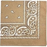 MDSTYLE 100% Cotton Bandana for Men & Women 22" x 22" Paisley Pattern Handkerchief Headband