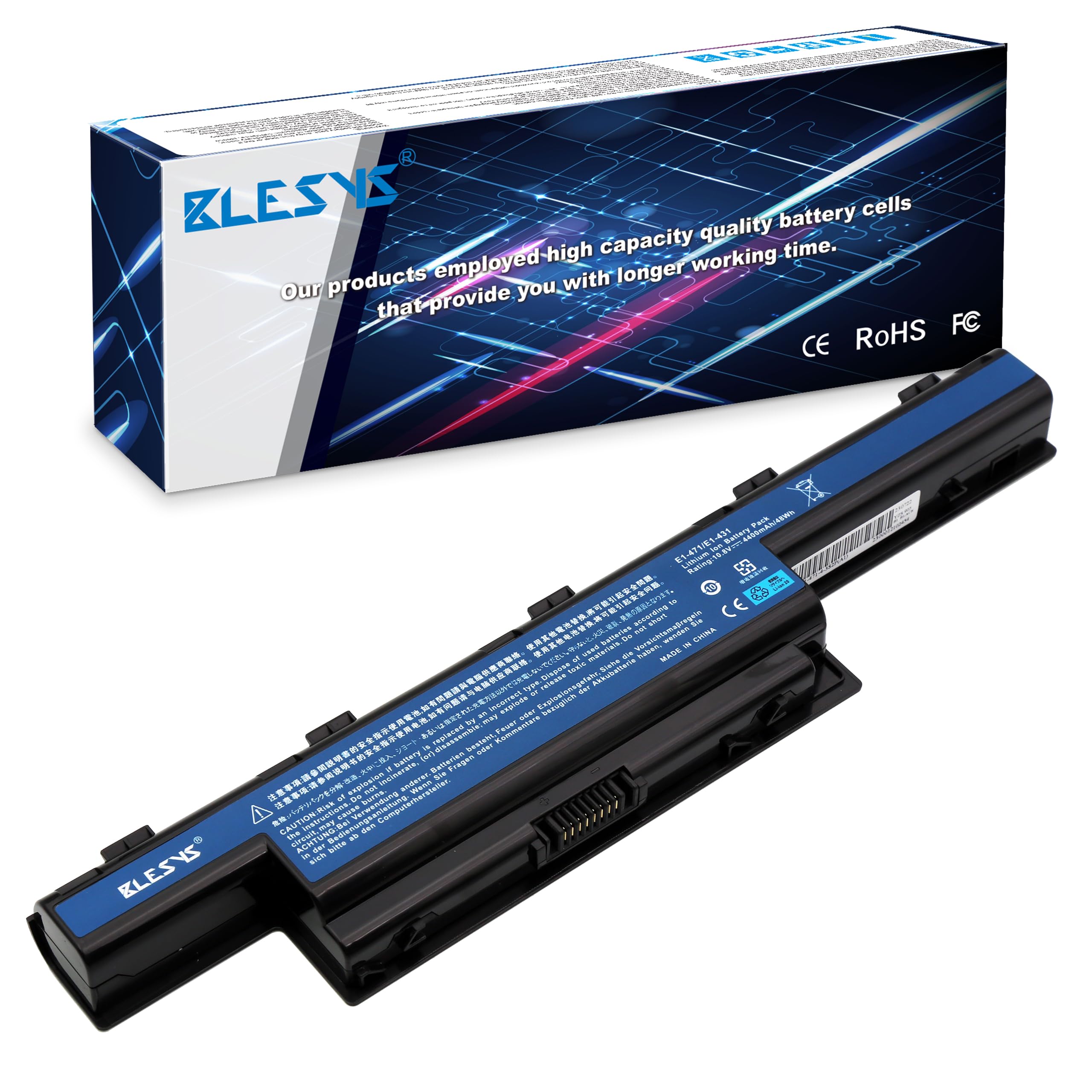 BLESYS 4400mAh/48Wh AS10D31 AS10D71 AS10D73 AS10D41 AS10D51 AS10D56 AS10D61 AS10D75 AS10D81 AS10D3E AS10D5E AS10G31 AS10G3E Laptop Battery for Acer Aspire Packard Bell EasyNote eMachines Gateway