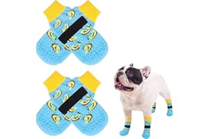 SCENEREAL Anti Slip Dog Socks to Prevent Licking Paws for Hardwood Floors, Double Sides Dog Shoes Boots & Paw Protectors for Hot/Cold Pavement, Dog Grippy Booties for Small Medium Large Senior Dogs