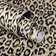 Leopard Print Wallpaper Stick and Peel Leopard Print Peel and Stick Wallpaper Decorative Self Adhesive Contact Paper Shelf Liner Countertop Cabinets Sticker 17.7" x 117"