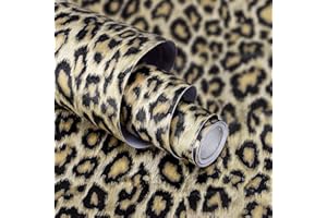 Waddllcor Leopard Print Wallpaper Stick and Peel Leopard Print Peel and Stick Wallpaper Decorative Self Adhesive Contact Paper Shelf Liner Countertop Cabinets Sticker 17.7" x 117"