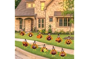 Fanboxk Thanksgiving Yard Decorations Outdoor,11Pcs Thanksgiving Turkey Yard Signs with Stakes,Harvest Porch Yard Sign Decorations for Autumn Farmhouse Patio Outdoor Decor.