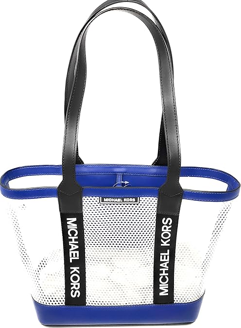 michael kors blue and white tote