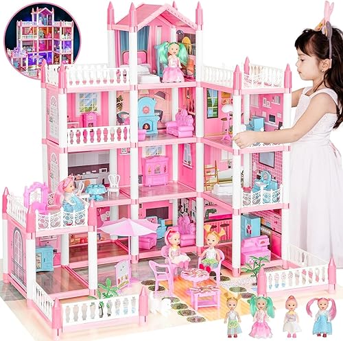 Doll House, Dream Dollhouse for Girls Pretend-Play DIY Dollhouse