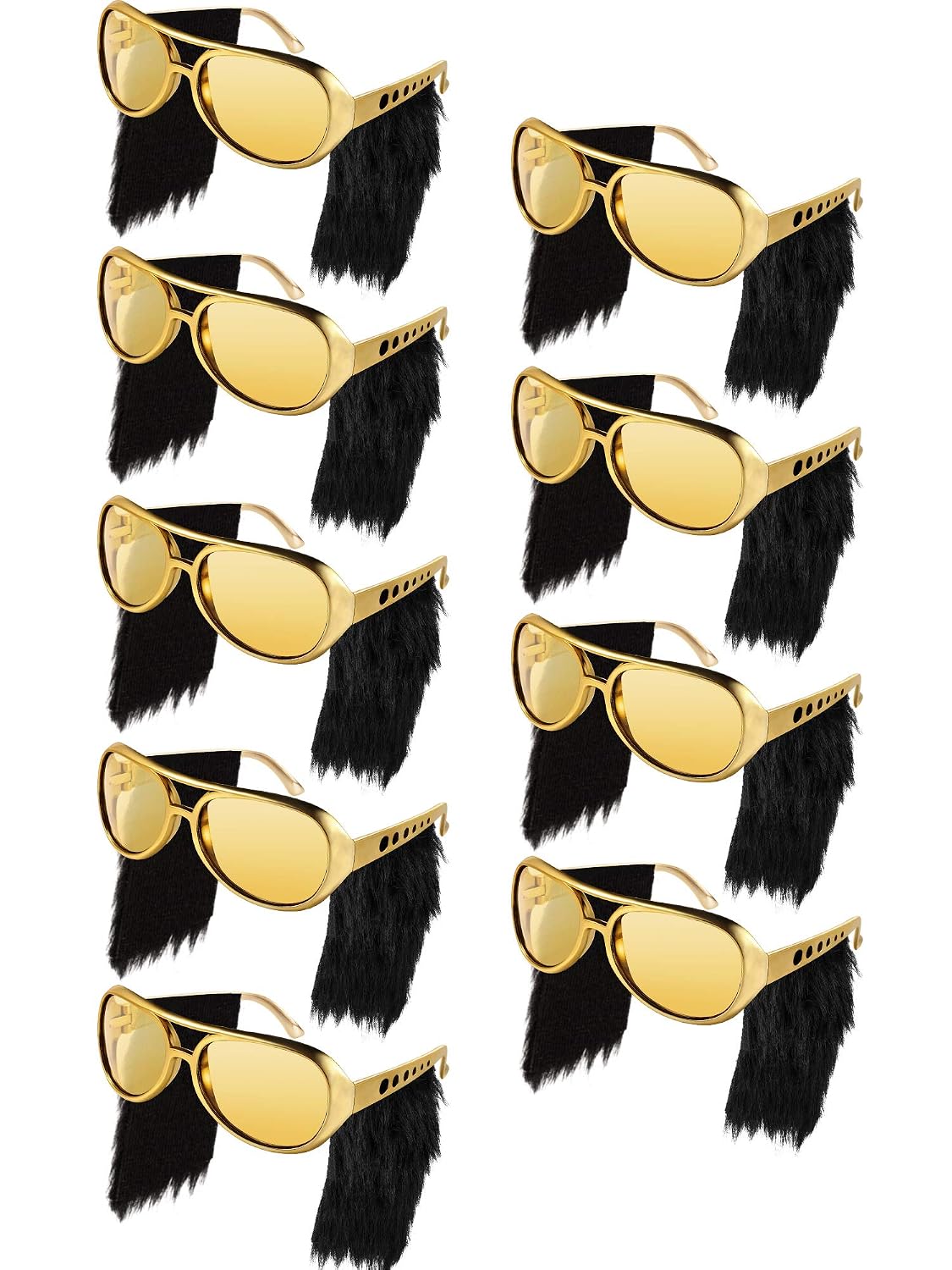 Cappellini, maschere e accessori Occhiali da Sole Elvis Sideburn per  Accessori da Discoteca Oro Anni 70 Colore 1 9 Paia Occhiali Elvis da  Costume Stella del Rock con Parrucche urban-earth.co.uk