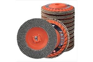 ABRAPRO Jumbo Zirconia Flap Discs 4 1/2 for Angle Grinder, 40 Grit Type 27 High Density Trimmable 5/8"-11 inch Grinding Wheels for Grinding, Rust Removal, Sanding and Finishing - 10 Pack