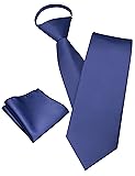 JEMYGINS 3.15“ Dark Blue Pre-tied Tie and Pocket
