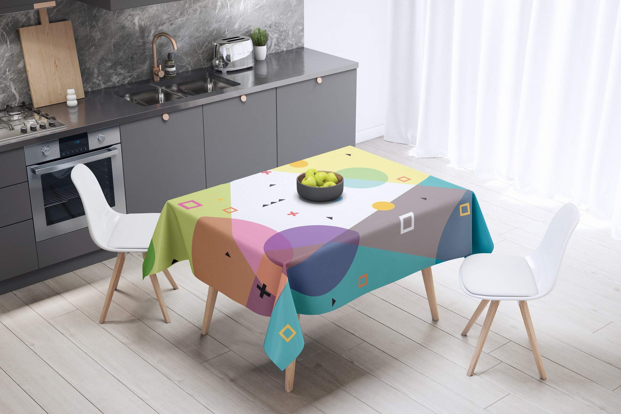 Bonamaison Kitchen Decoration, Tablecloth, 140cm x 140cm - Designed and Manufactured in Turkey