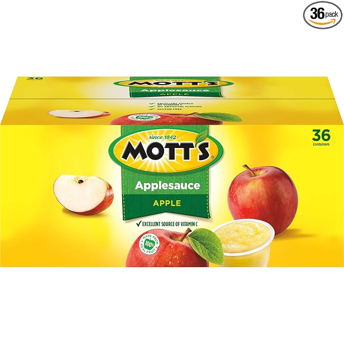 Mott's applesauce 4oz (113g) 36pk - tub (014800002119)