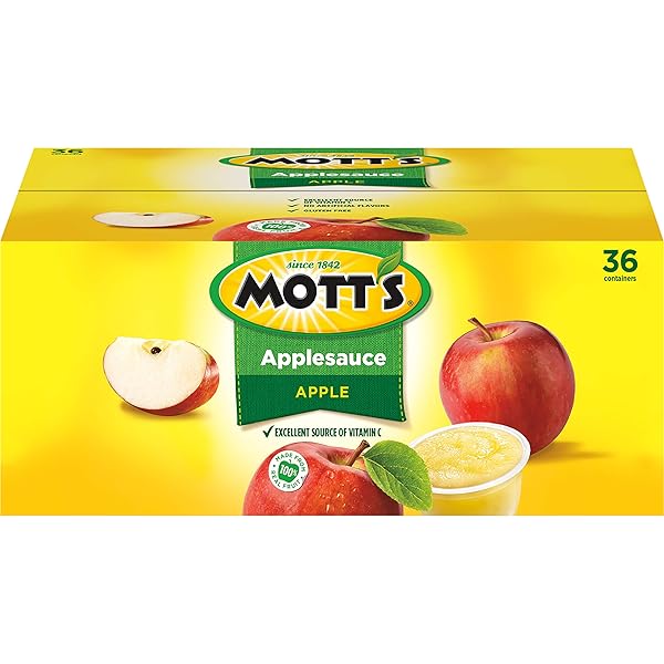 MOTT’S APPLESAUCE, 4 OZ CUPS, 36 COUNT, NO ARTIFICIAL FLAVORS, GOOD SOURCE OF VITAMIN C, NUTRITIOUS OPTION FOR THE WHOLE FAMILY