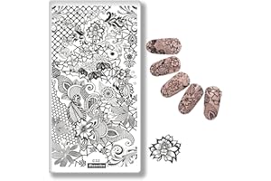 Mezerdoo Beauty Lace Flowers Image Print Stencil Stamp Nail Plates Nail Art Template Styling DIY Decoration Tool for Staming Polish