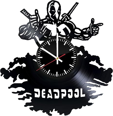 Deadpool Vinyl Records Wall Clock Wall Art Room Decor Handmade