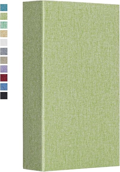 Vienrose Linen Photo Album 300 Pockets 6x4 Photos Black Inner Page Grassgreen
