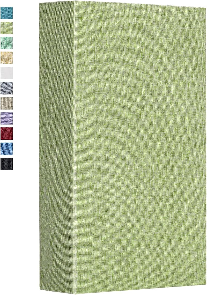 Vienrose Linen Photo Album 300 Pockets 6x4 Photos Black Inner Page Grassgreen
