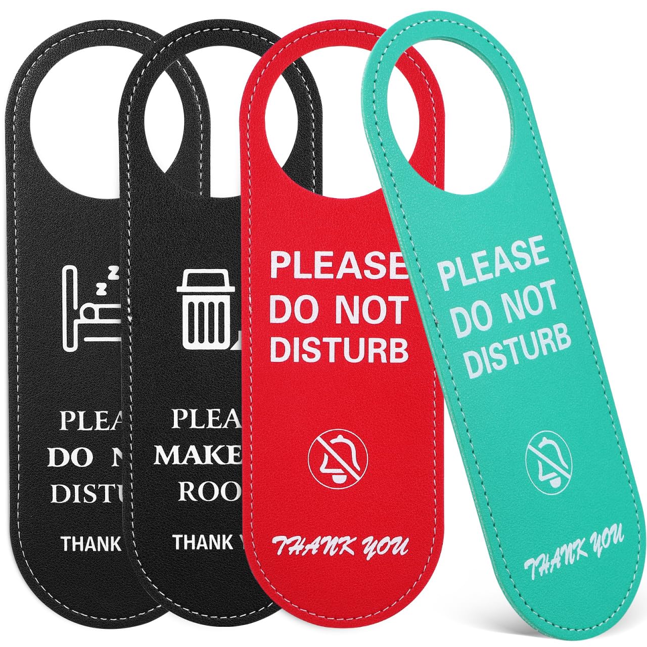 ULTECHNOVO Do Not Disturb Door Hanger Sign, Bedroom Door Signs for Privacy, Business Design Do Not Disturb Door Hanger Sign for Office Hotel (2 x Black, 1 x Green, 1 x Red)