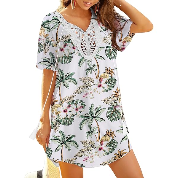 CUPSHE - Vestido Corto Para Mujer, Cuello En V, Floral, Sin Mangas, Con
