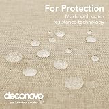 Deconovo Faux Linen Rectangle Table Cloth 59x59in Water Resistant Beige view 4