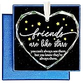 Friends are Like Stars Glass Christmas Ornament, Sentimental Holiday Decoration, for Friends, Secret Santa Present, Stocking Stuffer Keepsake (Stars)