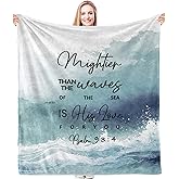 HIWX Christian Gifts for Women, Christian Blanket, Religious Gifts for Women Christian, Faith Based Gifts, Bible Gifts for Women, Prayer Blanket, Ocean Blanket, 50x60 Inches