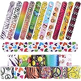 25 Pcs Slap Bracelets Bulk, Snap Bracelets Slap Bands Slap Wrist Bands for Kids Boys Girls Birthday Party Halloween Favors, K