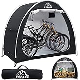 PROLEE Bike Shed 6.6FT, Waterproof Oxford Fabric Storage Tent for 2 Bikes, Outdoor Storage with Window Design, Black