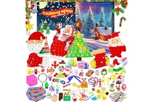 QETRABONE Fidget Advent Calendars for Kids, Christmas Advent Calendars 2024 Countdown 24 Days, Bubble Toy Surprise Box Christmas Advent Calendar Sensory Fidget Toy Packs, Surprise Gifts for Girls