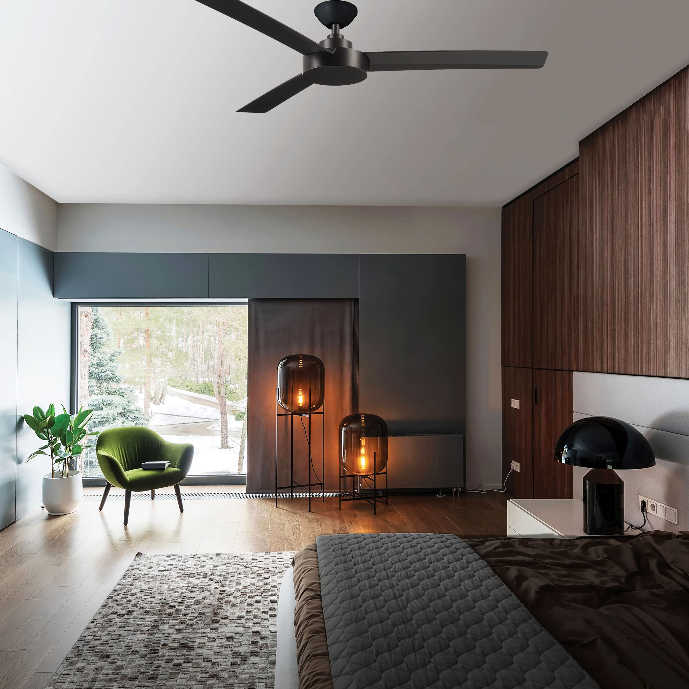 MINKAAIRE F524CL Roto 52 Inch Ceiling Fan 3 Blades with Additional 3.