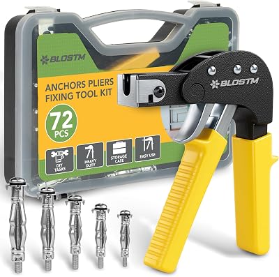 BLOSTM 72 PCS Hollow Wall Fixings Heavy Duty Drywall Anchor Gun Set