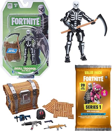 Amazon Fortnite スカルモードシリーズ フィギュア ソロトルーパー バンドルトレーディングカードパック ルーツチェストギア 3アイテム おもちゃ おもちゃ