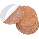 Azefnuhk 16 Pcs Rounds Cork Sheets for Crafts, 3.15 Inch Self Adhesive Cork Coasters, Brown Corks Mats Backing Sheets for DIY Coasters Crafts, Wall, Adhesive Corks Board