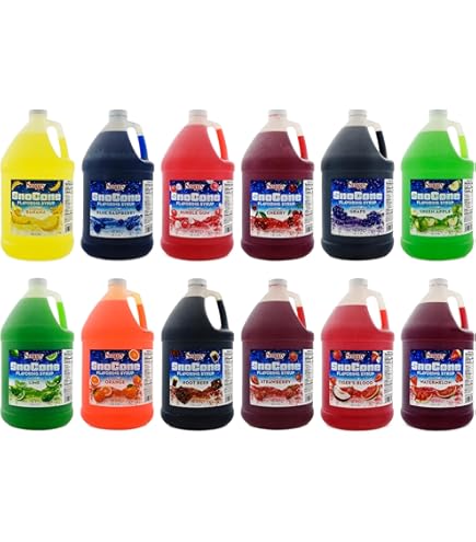 Carnival King Snow Cone Syrup Flavors – 4 Gallon Case For Shaved Ice Machines