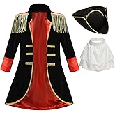 GRAJTCIN Colonial Costume Boys Revolutionary War Costume Kids 18th Century Historical Halloween Costume