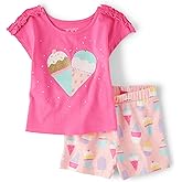 The Children's Place baby-girls And Toddler Short Sleeve Top and Shorts 2-piece Set