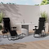 SUNMER Sun Lounger Garden Chairs Set of 2 Zero Gravity Chairs with Cup Holder view 2