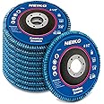 NEIKO 11116A 10 Pack Zirconia Flap Discs 4-1/2 for Angle Grinder, 40 Grit Flapper Wheel, Flat T27 Grinding Wheel 4.5 Inch Flap Disc, 7/8" Arbor Grinding Disc, Flap Wheel for Wood & Metal Sanding