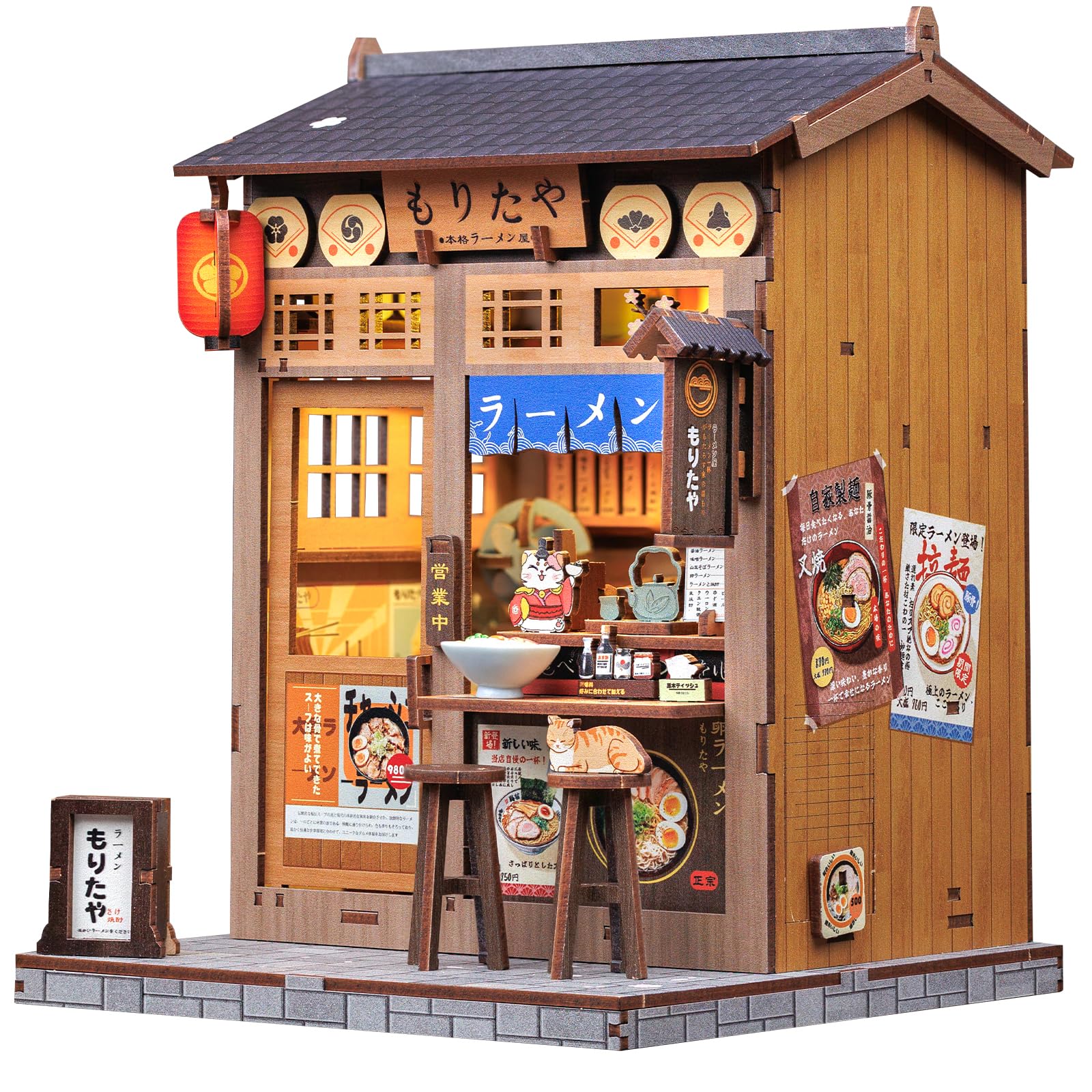 CUTEBEE Book Nook Kit - DIY Miniature Dollhouse Kits for Adults, 3D Wooden Model House kits with LED Bookshelf Decor, Gifts for Family, Friends | Book Lover Gifts (Morita-Ya)