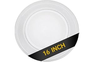 Rotaglass 16" Microwave Glass Turntable Plate, 16" / 40.6cm Microwave Tray Replacement Glass Plate, Glass Tray Replacement for LG, GE, Magic Chef, Hotpoint, Panasonic, Kenmore, etc