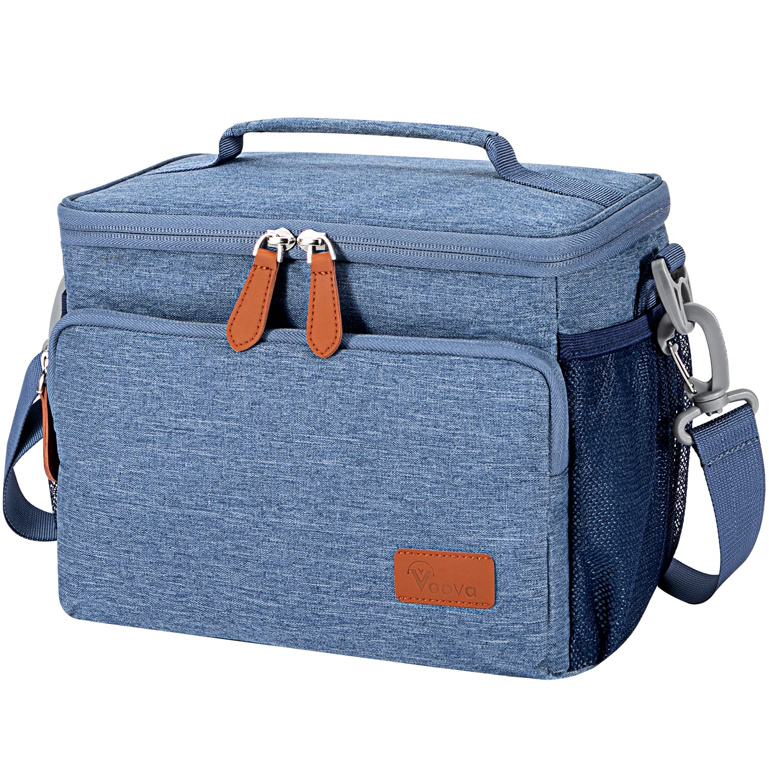 Voova Insulated Lunch Bag 12 Cans (10L) Large Soft Lunch Box Leakproof for Adult Men Women,Collapsible Portable Small Cooler Bag Cool Box with Shoulder Strap for Work Beach Picnic Camping,Blue