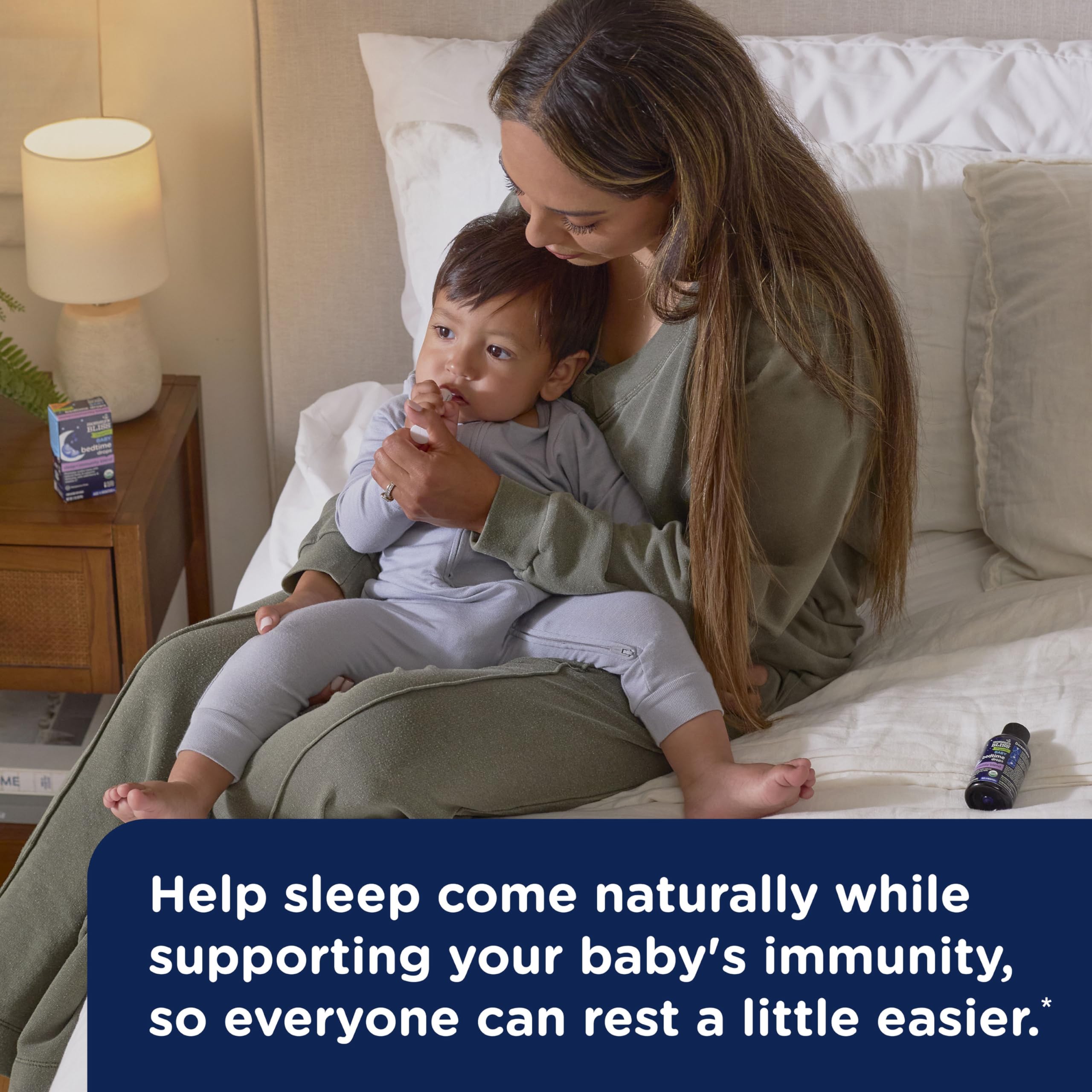 Mommy's Bliss Organic Baby Bedtime Drops + Overnight Immunity Support*, Promotes Restful Night, Melatonin Free, Age 4 Month+, 2 Fl Oz