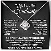 To My Soulmate Necklace for Women, Love Knot Necklace Gift From Husband, Birthday Gift for Wife, Beautiful Soulmate Jewelry on Christmas