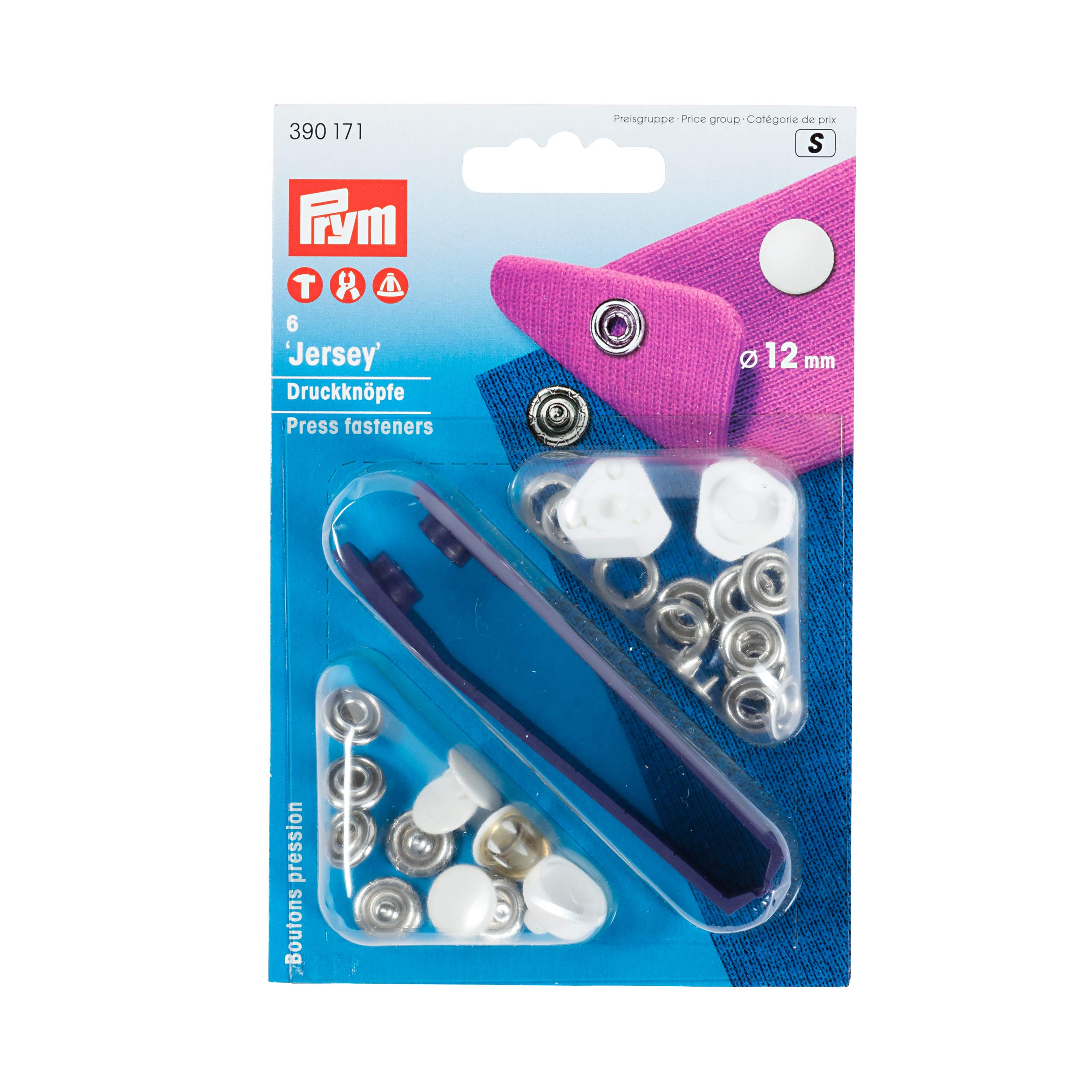 Prym - Prym Smooth Cap White (12mm) Non-Sew Press Fasteners Jersey - 1 Unit