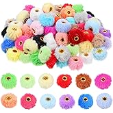XLIUAX 60 Pcs Fluffy Faux Fur Pom Pom Beads, Mixed Color Soft Fuzzy Puff Spacers Beads for Bracelets Jewelry Making Keychains Pens Earrings Garland Headband DIY Handicrafts Crafts