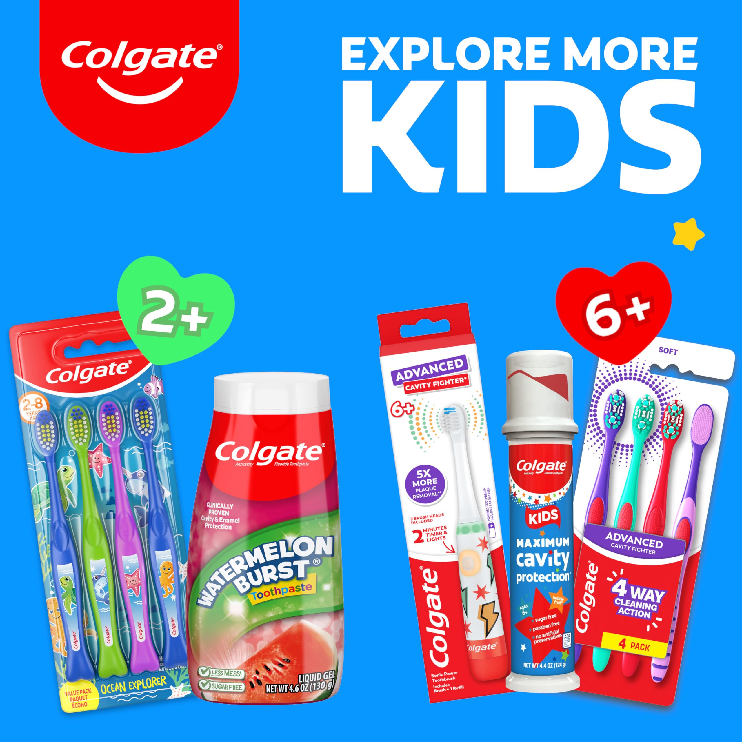 Colgate Anticavity Kids Toothpaste with Fluoride for Ages 2+, Watermelon Burst Flavor - 4.6 Ounce (4 Pack)