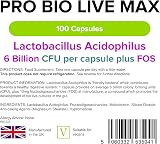 Lindens Pro Bio Live Max 6 Billion CFU Capsules 100 Vegan UK Made view 2
